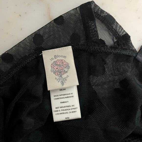 In Bloom Lace Polka Dot Camisole Tank Top Black Medium - Picture 3 of 7